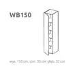 Kép 1/5 - BRIKS Oldalra nyíló álló fali szekrény WB150 Prémium fronttal