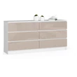Kép 1/5 - K160 Komód 6 fiókkal Fényes Cappuccino