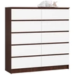 Kép 1/6 - K120 Komód 10 fiókkal Wenge / Fehér