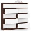 Kép 2/6 - K120 Komód 10 fiókkal Wenge / Fehér