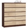 Kép 1/6 - K120 Komód 10 fiókkal Wenge / Sonoma tölgy