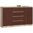 Kép 1/7 - K160 Komód 2 ajtóval 4 fiókkal Sonoma tölgy / Wenge