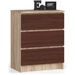 Kép 1/5 - K60 Komód 3 fiókkal Sonoma tölgy / Wenge