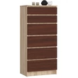 Kép 1/6 - K60 Komód 6 fiókkal Sonoma tölgy / Wenge