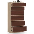 Kép 2/6 - K60 Komód 6 fiókkal Sonoma tölgy / Wenge