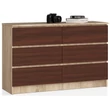 Kép 1/6 - K120 Komód 6 fiókkal Sonoma tölgy / Wenge