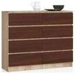 Kép 1/6 - K120 Komód 8 fiókkal Sonoma tölgy / Wenge