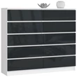 Kép 1/5 - K140 Komód 10 fiókkal Fényes Grafit