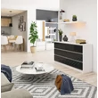 Kép 6/6 - K140 Komód 6 fiókkal Fényes Grafit