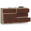 Kép 2/6 - K140 Komód 6 fiókkal Sonoma tölgy / Wenge