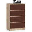 Kép 1/5 - K60 Komód 4 fiókkal Sonoma tölgy / Wenge