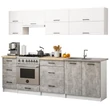 Kép 1/13 - OLIWIA Konyhablokk G2 240cm Fehér-Beton