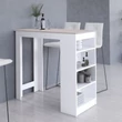 Kép 3/3 - Bárasztal 115cm Fehér / Sonoma tölgy