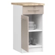 Kép 3/7 - OLIWIA Alsószekrény 40cm 1 fiókkal Fehér / Fényes Cappuccino