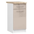 Kép 1/7 - OLIWIA Alsószekrény 40cm 1 fiókkal Fehér / Fényes Cappuccino
