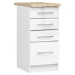 Kép 1/7 - OLIWIA Alsószekrény 40cm 4 fiókkal Fehér / Fényes fehér