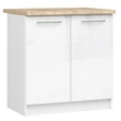 Kép 1/7 - OLIWIA Alsószekrény 80cm Fehér / Fényes fehér