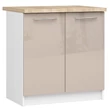 Kép 1/7 - OLIWIA Alsószekrény 80cm Fehér / Fényes Cappuccino