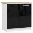Kép 1/7 - OLIWIA Alsószekrény 80cm Fehér / Fényes fekete
