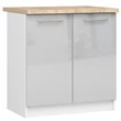 Kép 1/7 - OLIWIA Alsószekrény 80cm Fehér / Fényes szürke