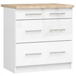 Kép 1/7 - OLIWIA Alsószekrény 80cm 3 fiókkal Fehér / Fényes fehér