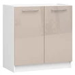 Kép 1/7 - OLIWIA Mosogatós szekrény 80cm Fehér / Fényes Cappuccino