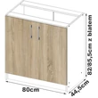 Kép 5/7 - LIMA Alsószekrény 80cm Fehér / Sonoma tölgy