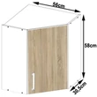 Kép 5/7 - LIMA Felsőszekrény 60cm / 60N Fehér / Sonoma tölgy