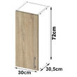 Kép 5/6 - LIMA Felsőszekrény 30cm / 72cm Fehér / Sonoma tölgy