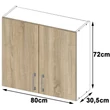Kép 5/7 - LIMA Felsőszekrény 80cm / 72cm Fehér / Sonoma tölgy