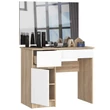 Kép 2/4 - Fésülködőszekrény tükörrel P-2 / SL 900x600 Balos Sonoma tölgy / Fehér