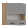 Kép 3/3 - PATI Felső vitrines szekrény 60cm 2 ajtóval Világos grafit Fronttal Kép 3/3 - PATI Felső vitrines szekrény 60cm 2 ajtóval Világos grafit Fronttal