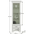 Kép 3/6 - Vitrines szekrény 1W2S, woodline bézs, TIFFY 04