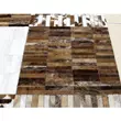 Kép 3/9 - Luxus bőrszőnyeg, fekete/barna/fehér, patchwork, 201x300, bőr TIP 4