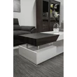 Kép 2/8 - Dohányzó asztal, fehér fény/szürke fa design, MELIDA