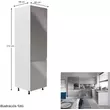 Kép 2/4 - Hűtőgép szekrény, fehér/szürke extra magasfényű, jobbos, AURORA D60R