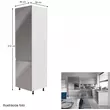 Kép 2/4 - Hűtőgép szekrény, fehér/szürke extra magasfényű, balos, AURORA D60R