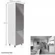 Kép 3/4 - Szekrény a beépíthető hűtőhöz, fehér/szürke extra magasfényű, jobbos, AURORA D60ZL
