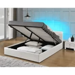 Kép 3/4 - Modern francia ágy RGB LED-világítással, fehér, 160x200, JADA NEW