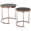 Kép 2/18 - 2 darabos dohányzóasztal készlet, rose gold króm rózsaszín/fekete, MORINO
