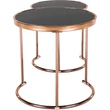 Kép 5/18 - 2 darabos dohányzóasztal készlet, rose gold króm rózsaszín/fekete, MORINO