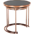 Kép 7/18 - 2 darabos dohányzóasztal készlet, rose gold króm rózsaszín/fekete, MORINO