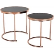 Kép 8/18 - 2 darabos dohányzóasztal készlet, rose gold króm rózsaszín/fekete, MORINO