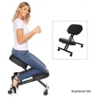 Kép 3/22 - Ergonomikus térdelőszék, szürkésbarna Taupe/bükkfa, FLONET
