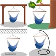 Kép 3/18 - Függő szék, pamut+fém/zöld greenery, AMADO 2 NEW