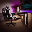 Kép 6/12 - Irodai/gamer szék RGB LED-világítással, fekete/fehér, JOVELA