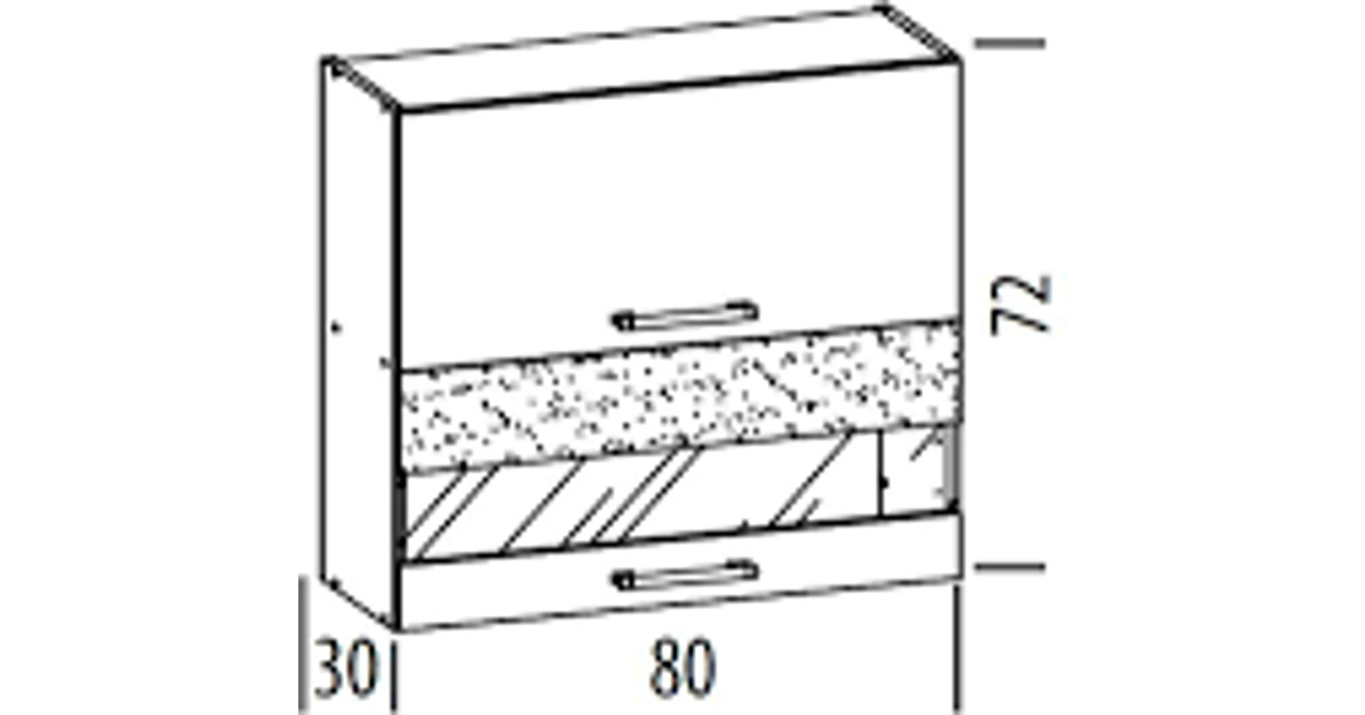 Signal Modena Modena 80 cm vitrines felső szekrény sonoma | Modena konyhabútor ...