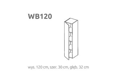 BRIKS Oldalra nyíló álló fali szekrény WB120 Prémium fronttal