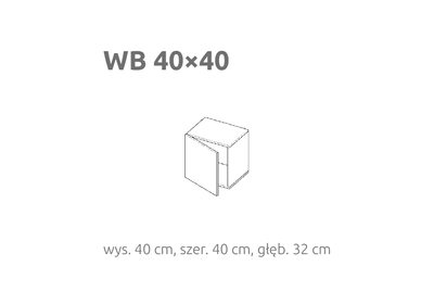 BRIKS Oldalra nyíló fali szekrény WB40X40 Prémium fronttal
