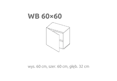 BRIKS Oldalra nyíló fali szekrény WB60X60